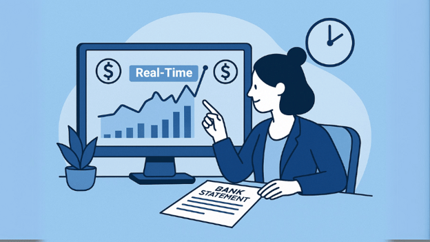 Business professional reviewing financial data with real-time document access, enabling faster decision-making through automated retrieval tools. (1)